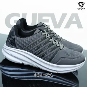 GUEVA Sepatu Original Sneaker Sekolah Olahraga Sport Running Phylon Empuk dan Ringan Berkualitas Premium Pria dan Wanita Sepatu Jogging Hitam Navy Abu Abu Outdoor Laki Laki dan Perempuan
