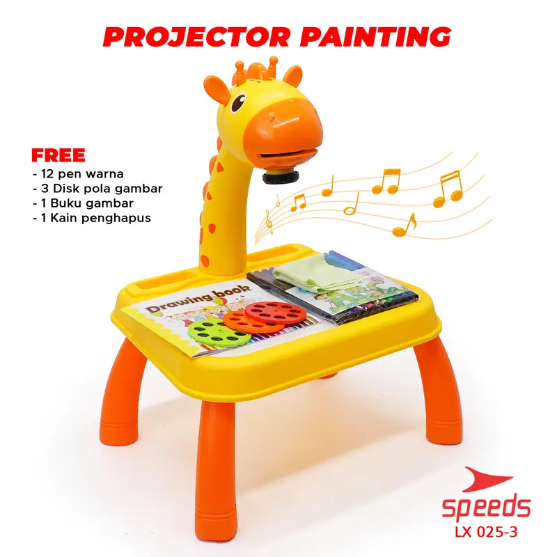 Meja Belajar Projector Painting Meja menggambar Anak Mainan Furniture Edukasi Melukis Mewarnai Anak SPEEDS 025-3 0