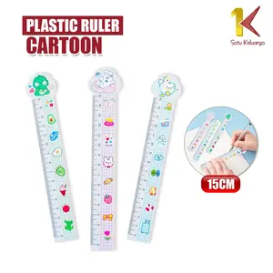 [COD] SK A91 Penggaris Plastik 15cm Anak Pelajar Karakter Lucu