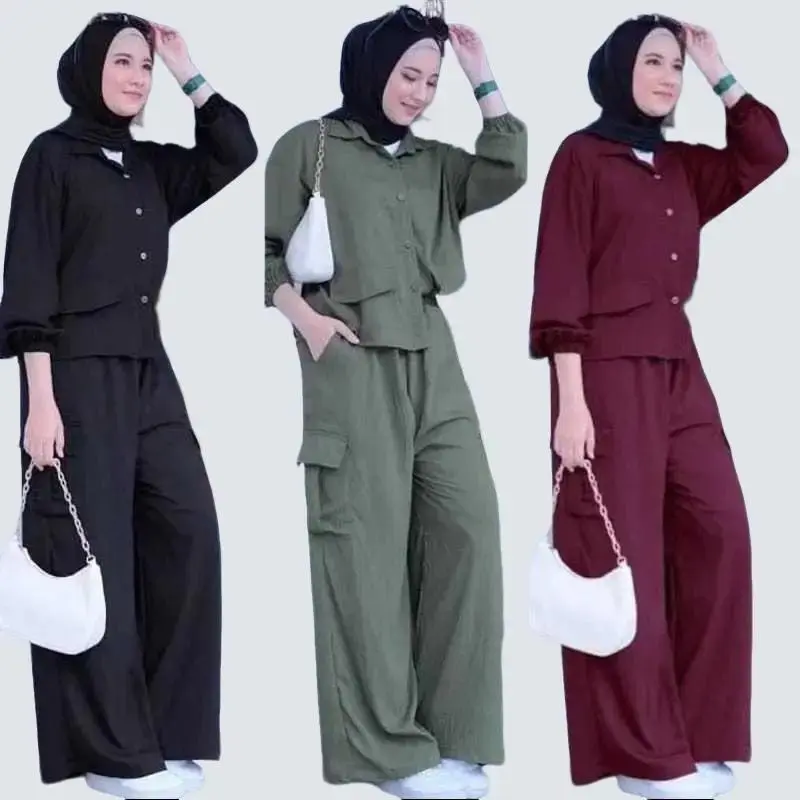 TERBARU SET CARGO/SETELAN CRINKLE CARGO WANITA LD110cm/SETELAN CRINKLE KEKINIAN