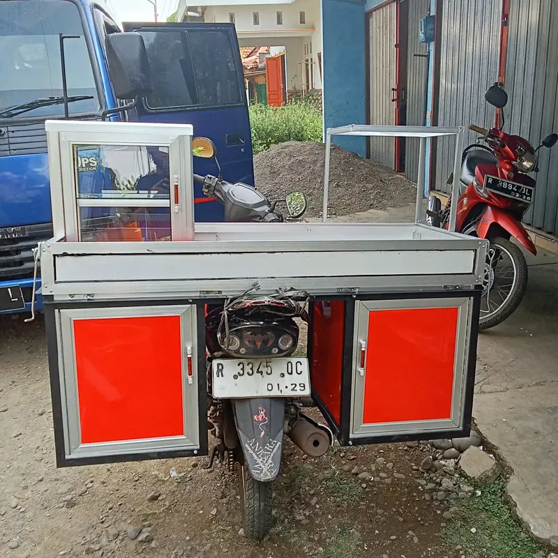gerobak motor minimalis bahan aluminium 4