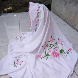 mukena terusan santri atau pondok motif kecubung simpel Katun premium size remaja dewasa dan jumbo