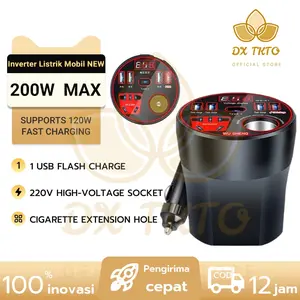 Car Power Inverter Daya Mobil 24V 12V 220v 200W 3,1 A Konverter Daya 12V/24V Layar Tampilan Digital Tipe Cangkir Pengisi Daya Soket