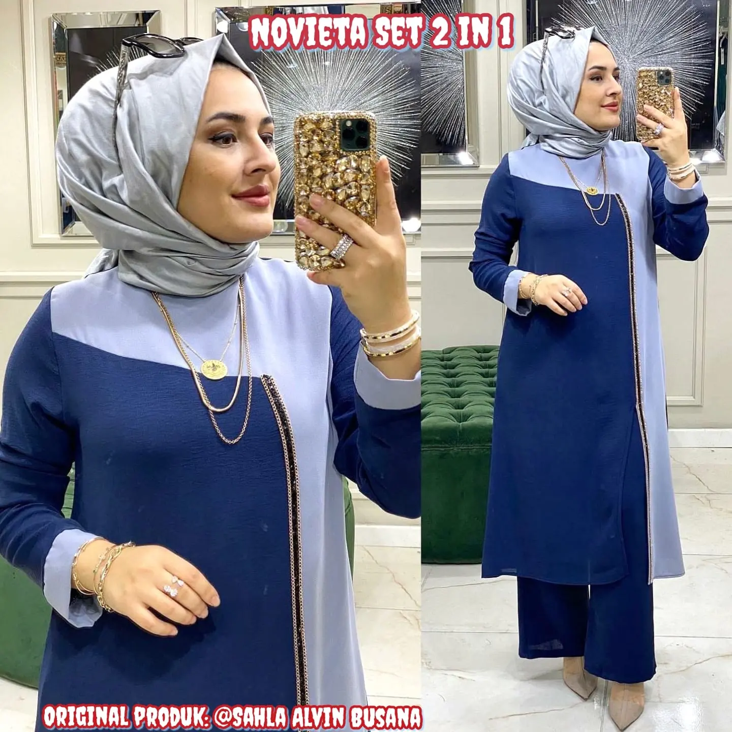 Setelan Midi + Celana Kulot // Novyta Set 2in1 // Baju Atasan Crinkle Model Terbaru // Pakaian Wanita Casual Dewasa Dan Remaja Tunik Panjang Crinkle Airflow Muslim // Bahan Rayon Crinkle