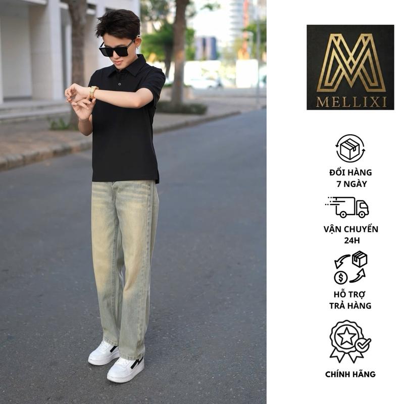 Quần jean nam, quần jean nam suông ống rộng, MELIXI phong cách trẻ trung Menswear Pants