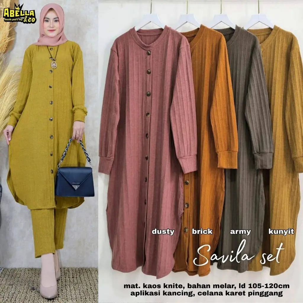 RATI - SAVILA SET Celana Panjang Setelan Wanita Dewasa Muslim Kekinian Bisa Cod By Mumufashion