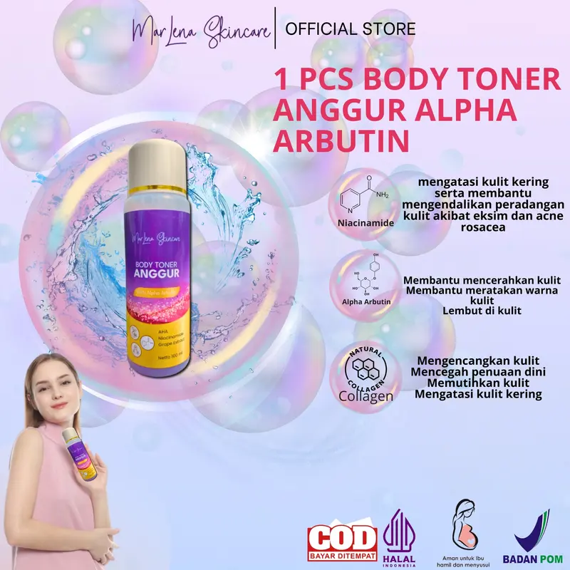 BODY TONER ANGGUR ARBUTIN BPOM TONER MARLENA 2