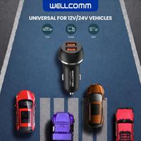 Gambar WELLCOMM Car Charger Mobil 36W Dual Port USB A Fast Charge Include USB Type C - Hitam dari Wellcomm Official Shop Kota Semarang 3 Tokopedia