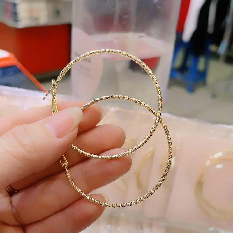 Anting Bulat Anting Lingkaran Anting Gipsy At24 Aksesoris Perhiasan Earrings 4