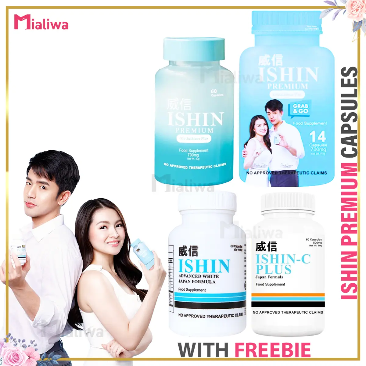 Ishin Japan Formula Advanced White Premium Glutathione Ishin-C Plus Curves  Capsules Natural Food Supplement Collagen