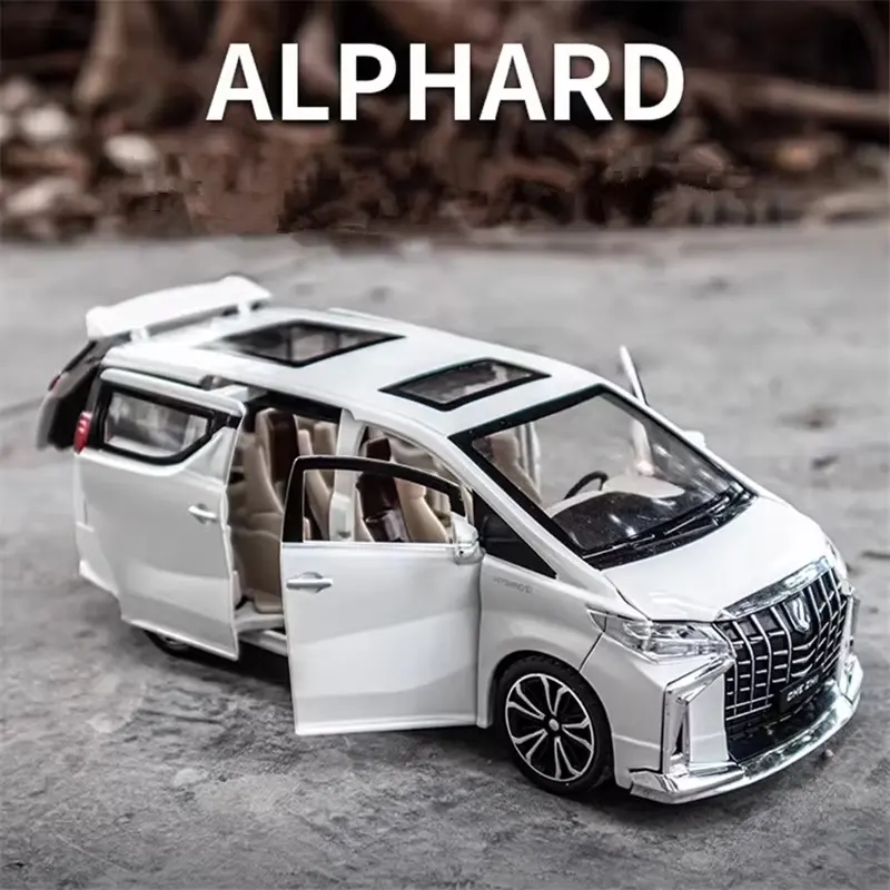 Alphard MPV Alloy Car Model Diecast & Toy Metal Vehicles Model Collection Sound and Light High Simulation Children Toy Gift