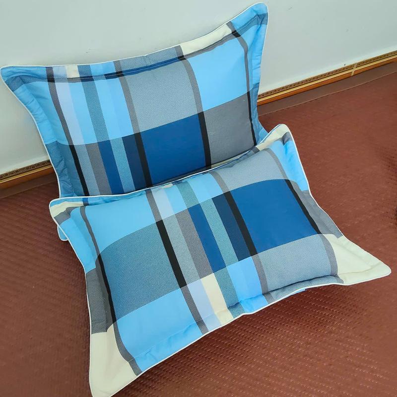 1 CHIẾC Gối ngủ có kèm ruột mẫu kẻ ( 1 chiếc ) vải cotton - Ruột gối bằng bông trắng chất liệu tinh khiết