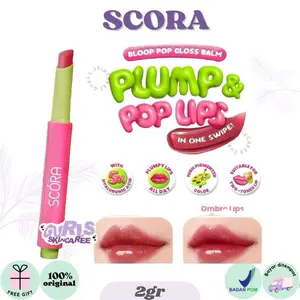 GURLS - SCORA Bloop Pop Gloss Balm 2 gr | Pelembab Bibir Lip Balm Lip Gloss