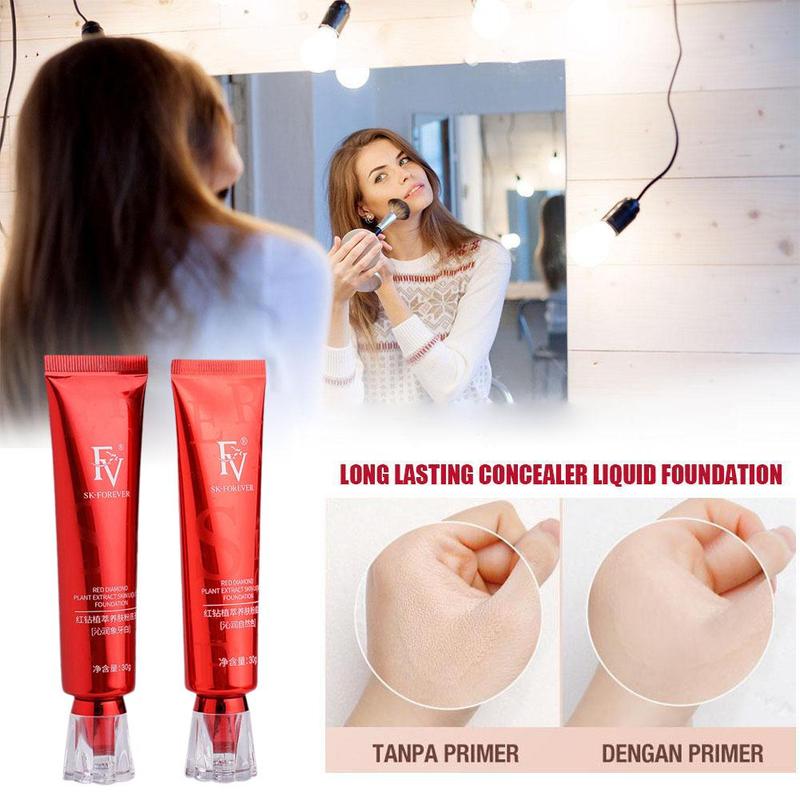Kem Nền Dạng Lỏng FV Màu Đỏ, Kem Che Khuyết Điểm Sang Trọng Quý Giá, Chiết Xuất Thảo Dược, Không Thấm Nước