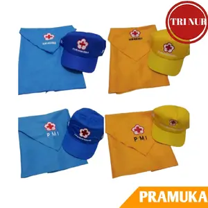 Syal PMI PMR + Topi Bordir / Paket Syal + Topi Logo Bordir