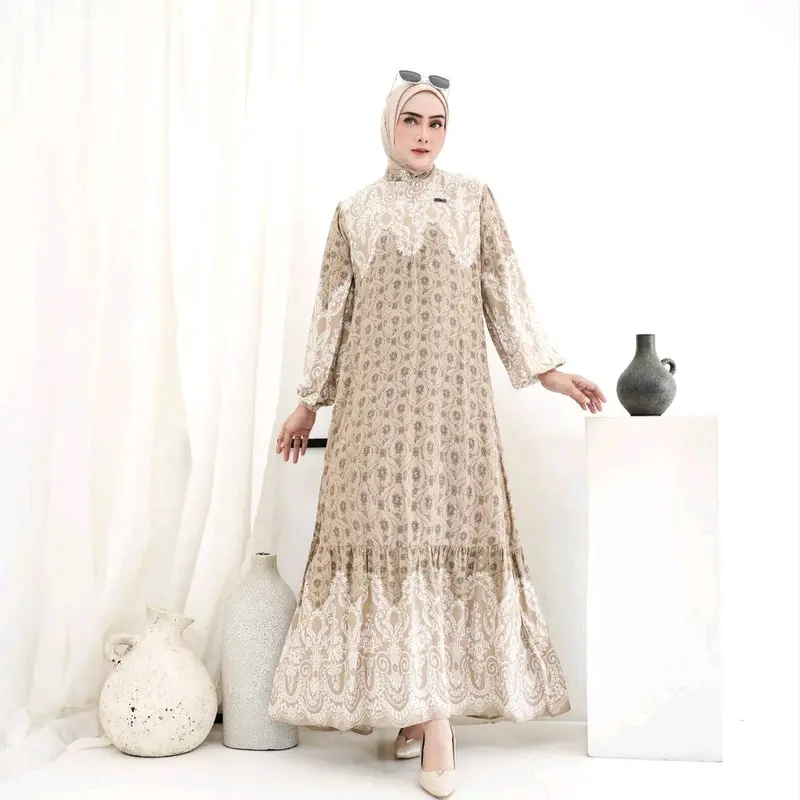 syar'i hijab Baju Buat Lebaran 2025 Set Dress Zaskia Series Spesial Edisi Lebaran Terbaru Muslimah Syari Mewah Diamond ⁠chocomilk elegan gamis aesthetic remaja dan islami wanita suncrepe anggun nazira 6