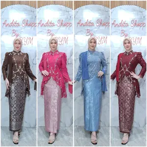 Kebaya Selendang Payet Rumbai Terbaru Bahan Premium