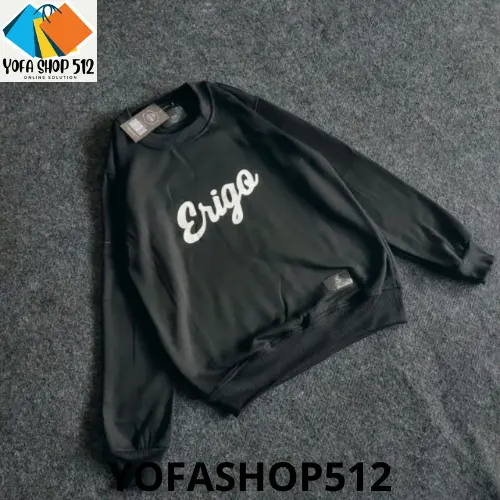 Sweater Crewneck Pria Distro ERIGO Brand Unisex Cewek Cowok Keren Bahan Tebal Switer Sablon terlaris 5