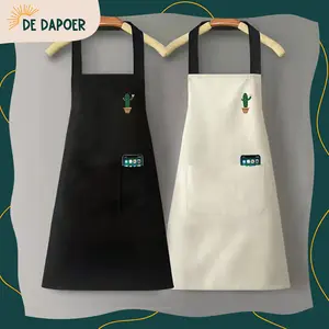 Apron Barista Cafe Bar Pelayan Pria Wanita Waterproof Celemek Masak Dapur Polos Tebal