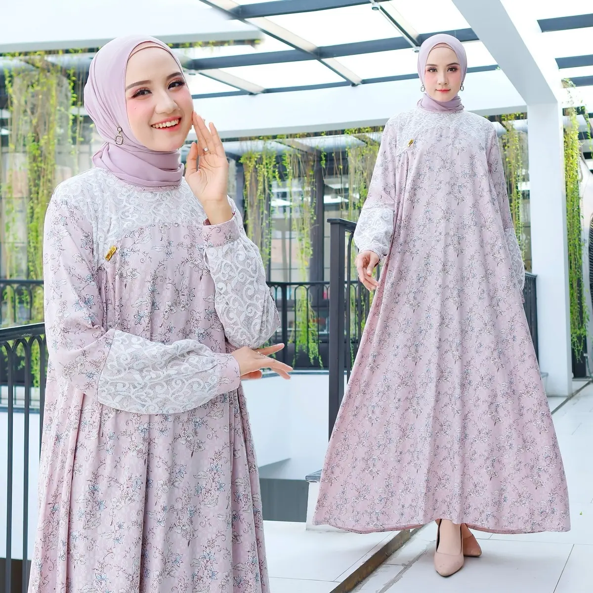ROSA DRESS - Baby Pink Gamis Elegan Daily dan Formal