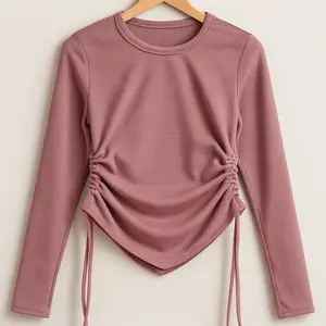 Blouse Knit premium serut samping kiri & kanan lengan panjang