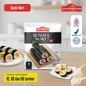 (HALAL) SUSHI NORI ROASTED SEAWEED JAVA SUPER FOOD (10/20/50 LEMBAR) / RUMPUT LAUT UNTUK KIMBAB / SEAWEED