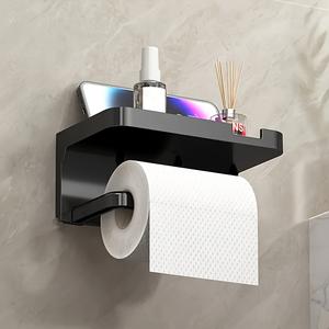 Estante para baño y WC (1 pieza), soporte de papel higiénico, montado en pared, con perforaciones en la pared