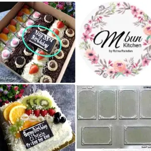 Cetakan Coklat Papan Nama / Frame Persegi / Oval / Bulat / Love / Hexagonal