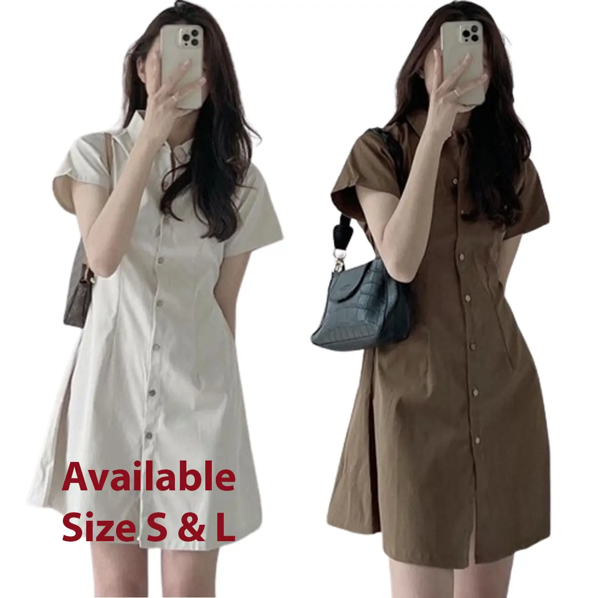 GAUN WANITA ALA KOREA GAUN MINIMALIS DRESS HARIAN WANITA DRESS CASUAL Baju Cantik Panjang Polyester