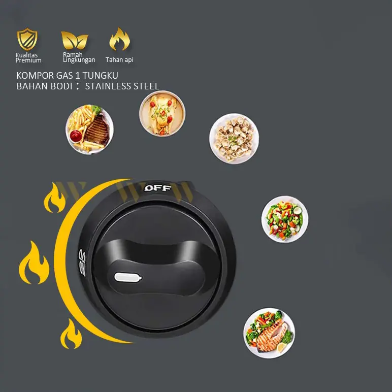 Kompor Gas 1 Tungku Stainless Alloy SNI Anti Karat Harga Grosir Murah COD 3