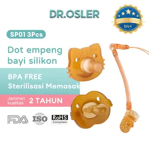 Dr.osler Dot / Empeng Bayi Newborn 0-6 Bulan - Silikon Food Grade, Anti Kolik, Aman & Lembut, Dilengkapi Rantai dan Kotak Penyimpanan