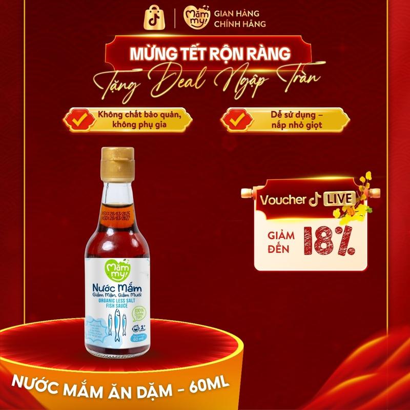  Nước Mắm Ăn Dặm MĂMMY Giảm Mặn Giảm Muối Cho Bé Từ 1 Tuổi Làm Từ Cá Cơm Giúp Bé Ắn Ngon Chai 60ml 