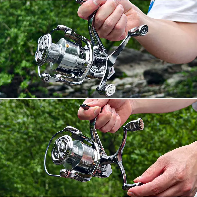 Sougayilang Fishing Reel, Reel Pancing Pemintal Lengan Batu Ganda Baru dengan Rasio Gigi 5.0:1 untuk Memancing di Luar Ruangan 8