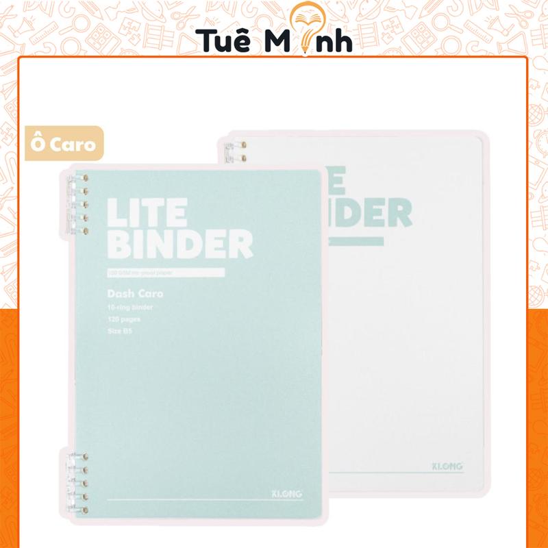  Sổ Còng Lite Binder KLONG MS 806 Giấy 100gsm Caro nét đứt 120 Trang B5 Còng Nhựa 2 Đầu Bìa PP Xịn Xò 