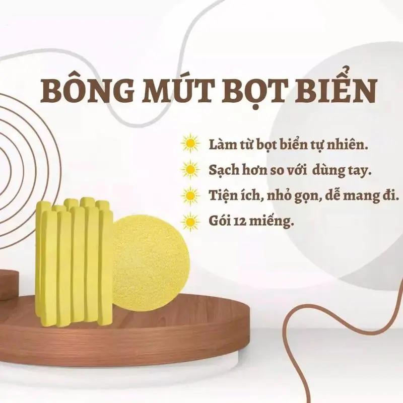 COMBO 5 Gói Bông Nở Rửa Mặt Bọt Biển Mềm Mịn Làm Sạch Da 5 Gói 60 Miếng Tiện Dụng Nhỏ Gọn Thân Thiện Với Da