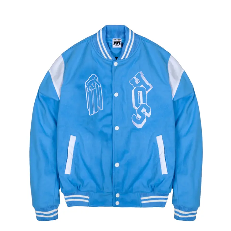 House Of Smith Varsity Jacket Varhos Blue - Jaket Varsity Pria Fleece Casual 0