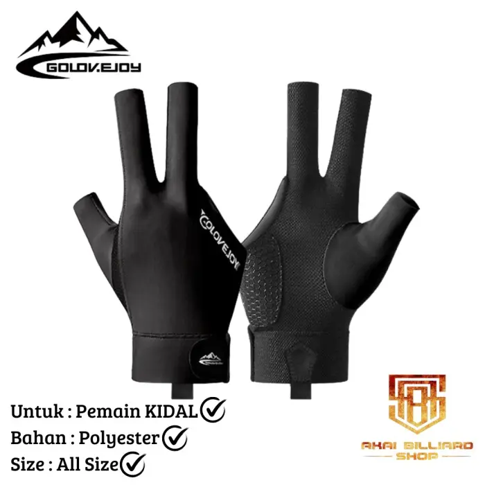 PREMIUM (READY) terjamin Glove Billiard Pemain KIDAL - Glovejoy Anti Slip Sarung Tangan Bilyart terlaris