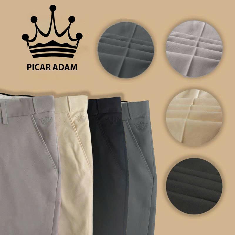 PICAR ADAM Quần âu nam chun ẩn cao cấp thêu vương miện chất vải âu chéo 79 thoáng khí che khuyết điểm chân nam - Menswear