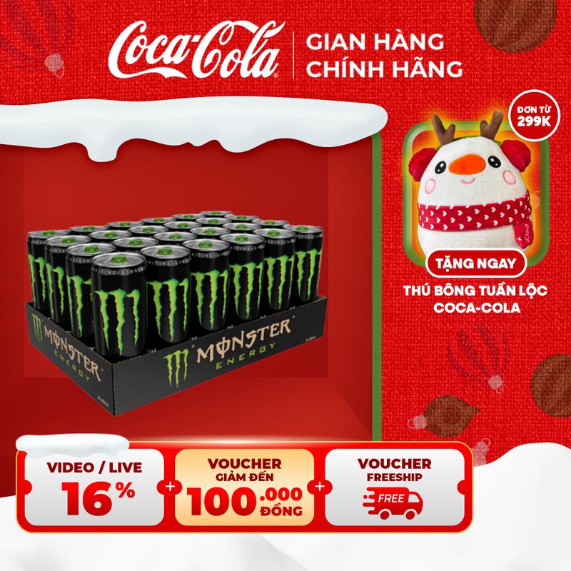  Lốc 24 Lon Nước Tăng Lực Giải Khát Monster Energy 355ml Lon Sale 15.12 Coca-Cola Beverages VN_TT 
