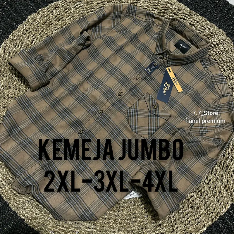 Kemeja jumbo Lengan Panjang/XXL-XXXL-XXXXL/Kemeja Distro Terbaru Motif Best seller Terlaris bisa COD 2