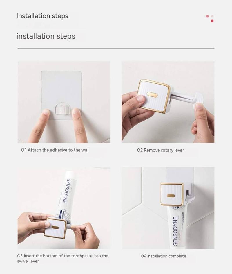 Product Introduction of Bathroom wall mounted toothpaste extruder toothbrush organizer toothpaste dispenser toothpaste squeezer toothpaste holder colgate dispenser for travel 12