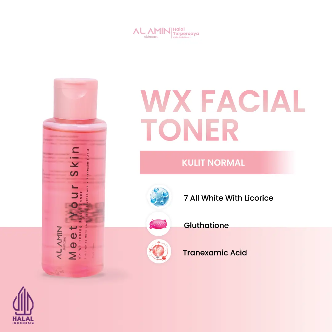 Toner WX Penyegar Pencerah Whitening Glowing Hidrasi Pelembab Semua Jenis Kulit BPOM Aman Alamin Skincare Meet Your Skin