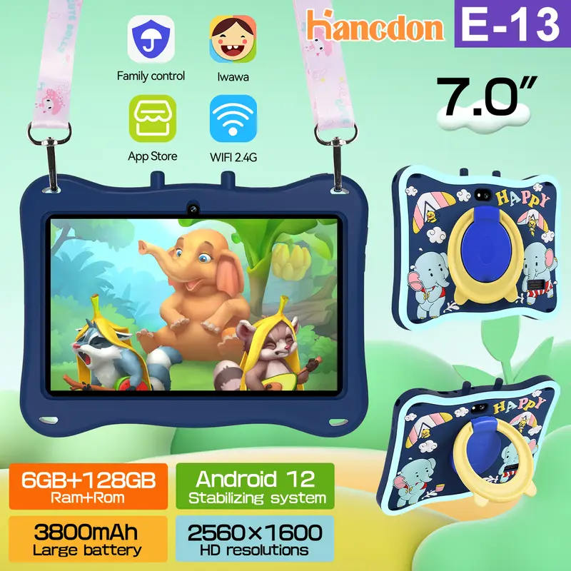 【Bisa COD+Free Wireless mouse keyboard 】Tablet PC Baru  E13 Ultra Kids Edition 6GB+128GB Tablet Android 7 /10.1 inch Layar Full Screen Layar Besar Wifi 5G Bluetooth 0
