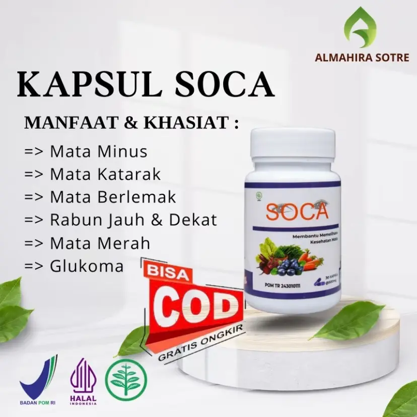 Kapsul soca original obat herbal memelihara kesehatan mata 30 capsul