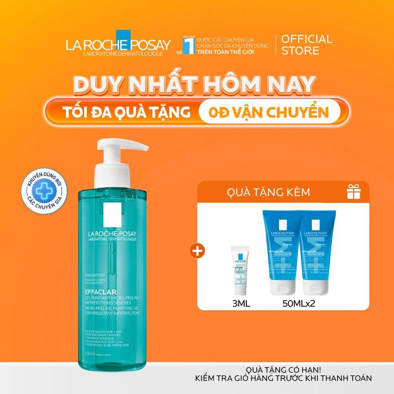 Gel rửa mặt và tắm La Roche Posay Effaclar Micro-Peeling Purifying Gel 400ml
