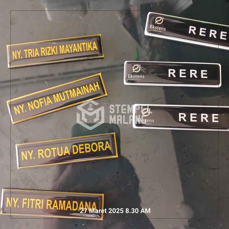 NAMA DADA/NAME TAG AKRILIK RESIN FULL WARNA DAN LOGO WARNA 4