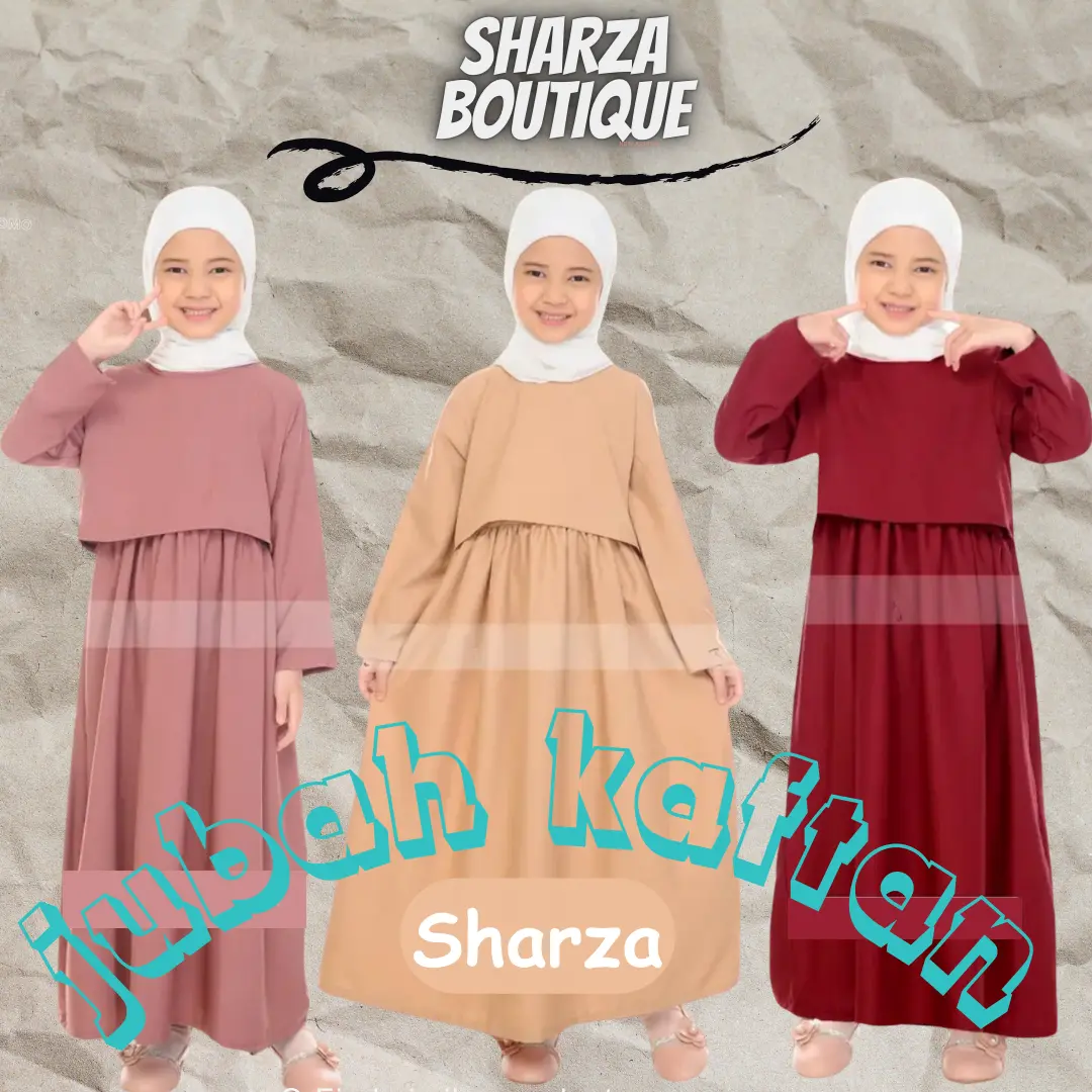 Budak Jubah Kaftan Muslimah New Arrival Clothing set como crepe Costume Child Girl