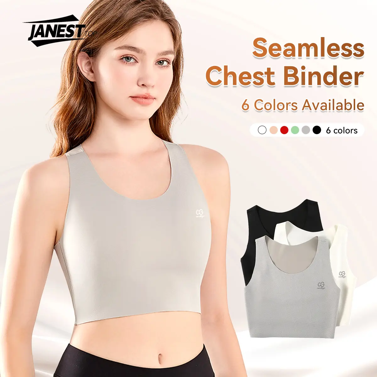6 Colors Seamless Chest Binder Pullover Non Buckle Tomboy Bra Half Binder