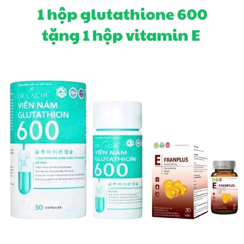 ( mua 1 tặng 1 nhận 2 )1 hộp viên uống glutathione 600mg tặng 1 vitamin e thực phẩm bổ sung chăm sóc sắc đẹp người lớn glubel trắng da