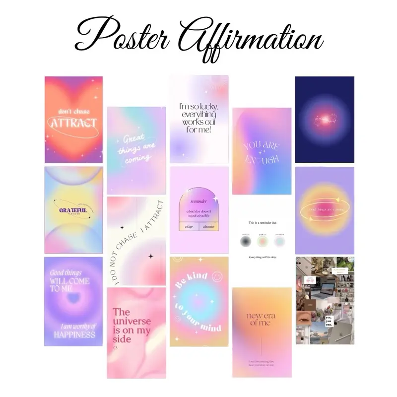 (FREE E-PLANNER) 20 PCS POSTER AFIRMASI A6 | Affirmation Card | Law Of Attraction | Dream Journal 0